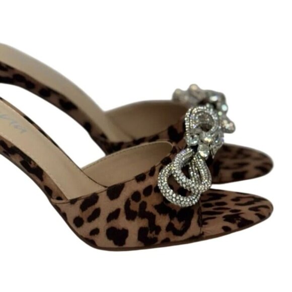 LILIANA / Zaha-4 / Leopard Print / High Heel / Mules / With Rhinestone / Bow Acc - Picture 5 of 8